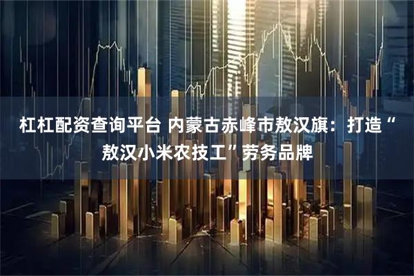 杠杠配资查询平台 内蒙古赤峰市敖汉旗：打造“敖汉小米农技工”劳务品牌